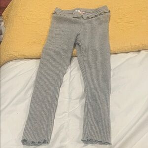 Zara Kids Ribbed Leggings - Light Gray